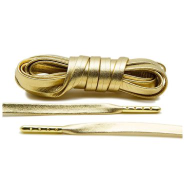 Schnürsenkel luxus leder gold/vergoldete endstücke