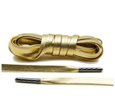 Schnürsenkel luxus leder gold/graumetallische endstücke