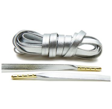 Schnürsenkel luxus leder silber/vergoldete endstücke