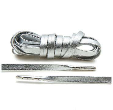 Schnürsenkel luxus leder silber/versilberte endstücke