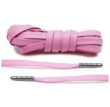 Schnürsenkel luxus leder rosa/graumetallische endstücke