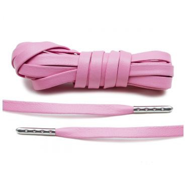 Schnürsenkel luxus leder rosa/versilberte endstücke